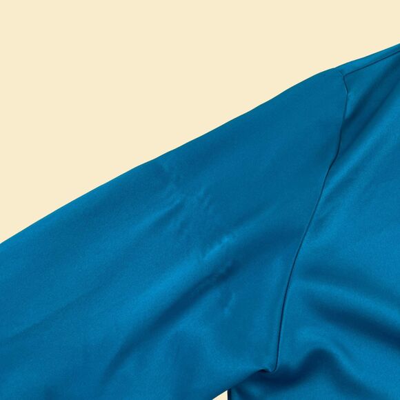 1990s S Victorias Secret Gold teal/blue top, vintage satin blue long sleeve top - Picture 4 of 9